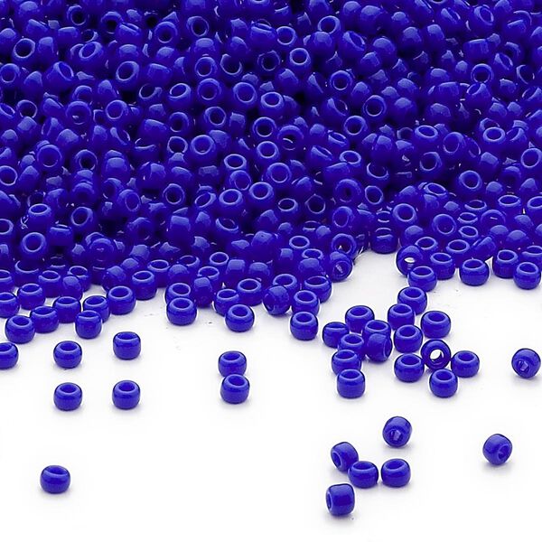 Seed bead, Miyuki, glass, pkg/35g, #15 rocaille, opaque cobalt (RR-414). image number 0