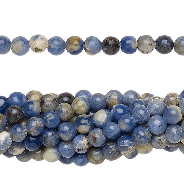 Sodalite 1pkg10, round bead natural 15.5-16 inch 4mm image number 0
