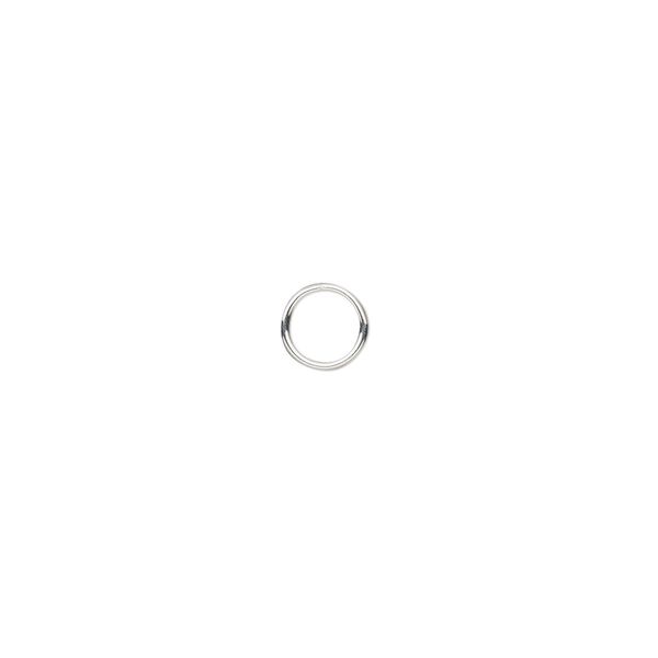 Jump ring, sterling silver, 6mm soldered round, 4.7mm inside diameter, 22 gauge. Sold per pkg of 50. image number 0