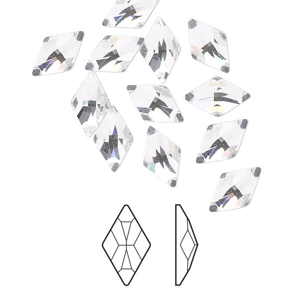 Flat back 12pk crystal foil back, Crystal Passions® 10x6mm rhombus 2709 image number 0