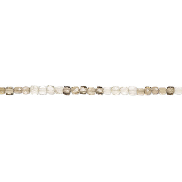 Multi-quartz 1pkg1, hand-cut faceted cube bead 10 inch 6x5mm-6x6mm image number 0