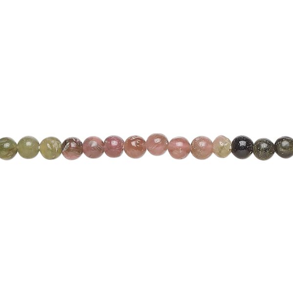 Multi-tourmaline 1pkg1, hand-cut round bead natural 15 inch 3-3.5mm image number 0