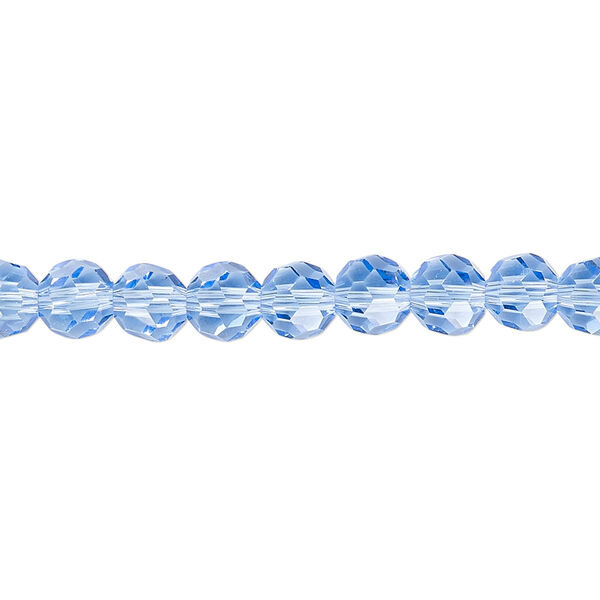 Bead 1pk 32 facets transparent light blue, Celestial Crystal® 6mm round 15.5-16 inch image number 0