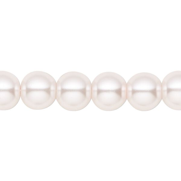 Bead, crystal pearl, light pink, 10mm round. Sold per pkg of (2) 15-1/2" to 16" strands, approximately 80 beads. image number 0