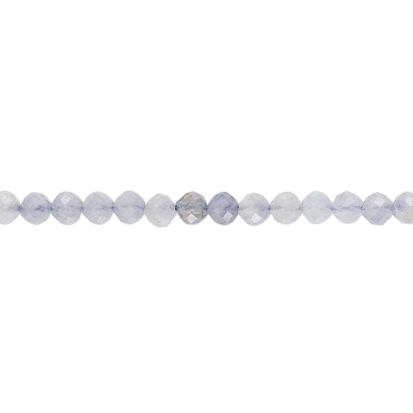 Iolite 1pkg1, faceted semi-round bead natural 15 inch approximately 3-3.5mm image number 0