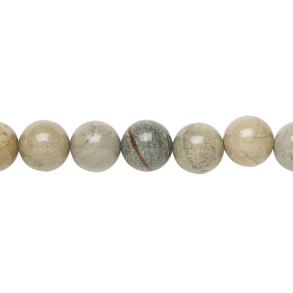Silver mist jasper 1pkg1, round bead natural 15.5-16 inch 8mm image number 0
