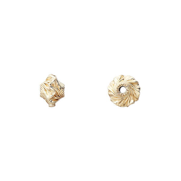 Bead, 14Kt gold-filled, 8x6mm twisted hogan. Sold per pkg of 6. image number 0