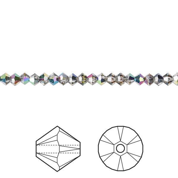 Bead 48pk crystal vitrail medium, Crystal Passions® 3mm bicone 5328 image number 0