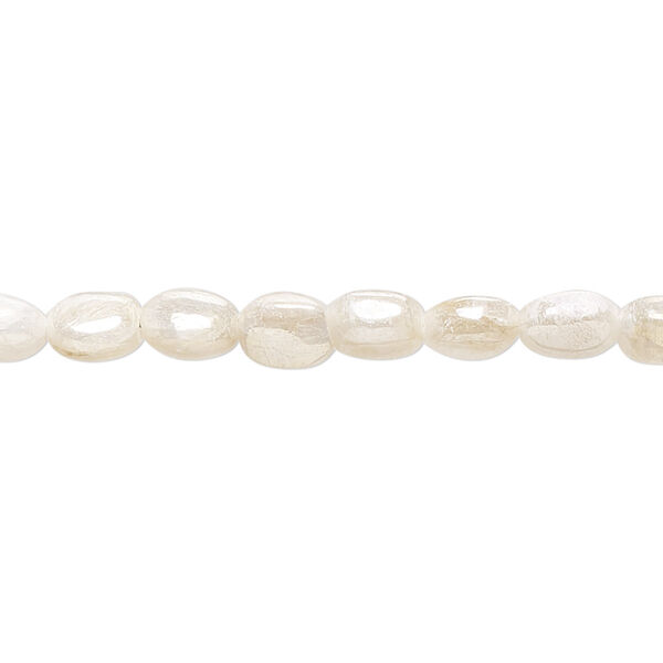 Bead, sillimanite (coated), 6x5mm-7x5mm hand-cut puffed oval, C+ grade, Mohs hardness 2 to 2-1/2. Sold per 8-inch strand. image number 0