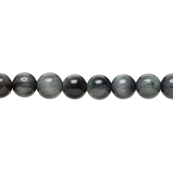 Cat's eye quartz 1pkg1, round bead natural 15.5-16 inch 6mm image number 0