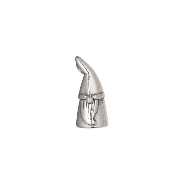 Charm, sterling silver, 16.5 x 7.5mm 3D gnome. Sold individually. image number 0