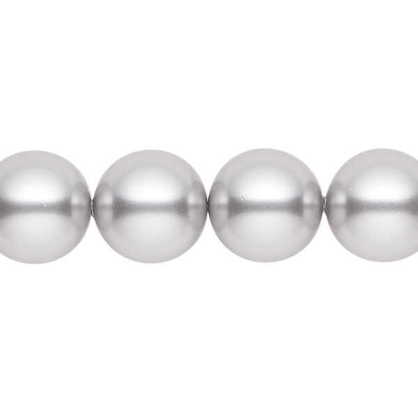 Pearl 100pk light grey, Crystal Passions® 12mm round 5810 image number 0