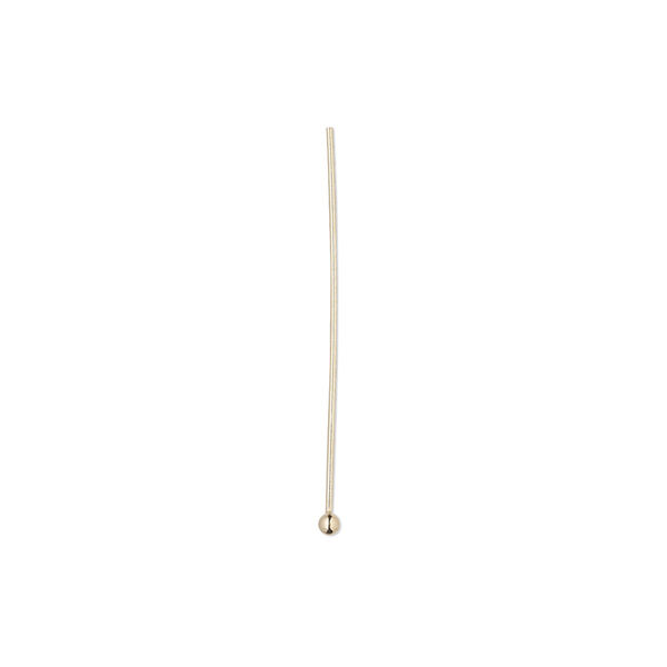 Head pin, 14Kt gold-filled, 1 inch with 1.5mm ball, 24 gauge. Sold per pkg of 4. image number 0