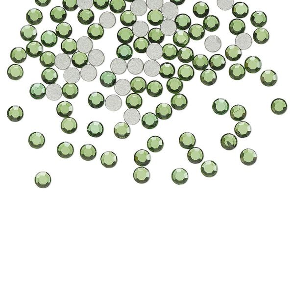 Flat back 144pk green turmaline foil back, Crystal Passions® 2.1-2.3mm round SS7 2000 image number 0