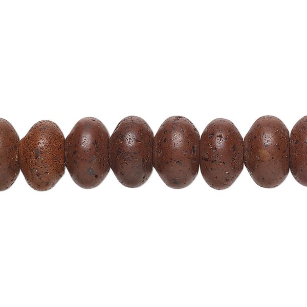 Lava rock 1pkg1, saucer bead 15.5-16 inch 10x7mm image number 0
