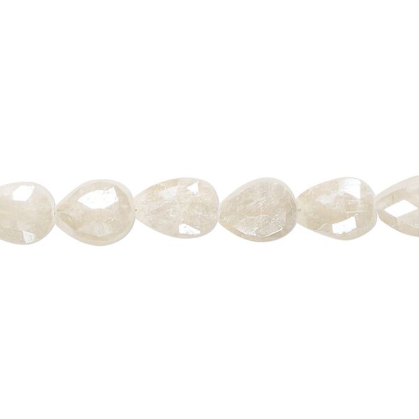 Sillimanite 1pkg1, hand-cut faceted puffed teardrop bead 15.5-16 inch 8x5mm-9x7mm image number 0