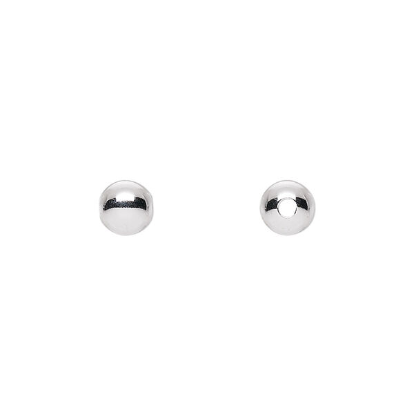 Bead, sterling silver, 6mm seamless round. Sold per pkg of 50. image number 0