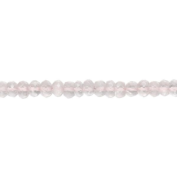Rose quartz 1pkg1, hand-cut faceted rondelle bead natural 15.5-16 inch 3x2mm-4x3mm image number 0