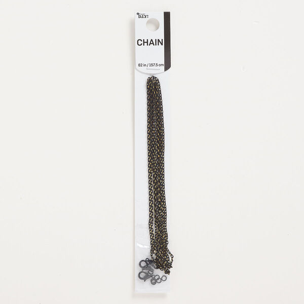 Chain and finding assortment 1pkg1 antique bronze finish steel and "pewter" (zinc-based alloy), mixed sizes. 10-piece set. image number 0