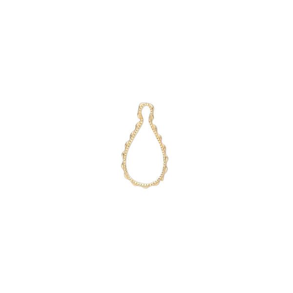 Drop, Wrap-Tite®, 14Kt gold-filled, 9x6mm fancy pear setting. Sold per pkg of 2. image number 0