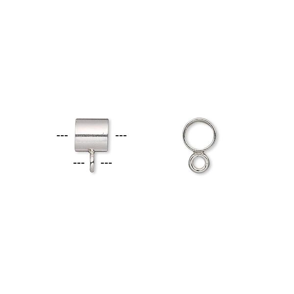 Bead, sterling silver, 5x5mm round tube with closed loop. Sold individually. image number 0