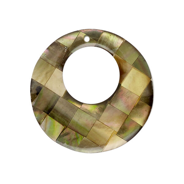 Focal, black lip shell / gold lip shell / mother-of-pearl shell (assembled), 30-31mm single-sided go-go, Mohs hardness 3-1/2. Sold individually. image number 0