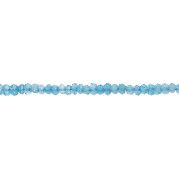 Neon blue apatite 1pkg1, hand-cut faceted rondelle bead natural 13 inch 2-3mm image number 0
