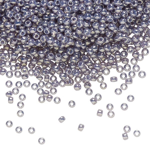 Seed bead, TOHO BEADS®, glass, pkg/50g, #11 round, opaque gold luster pale wisteria (TR-11-455). image number 0