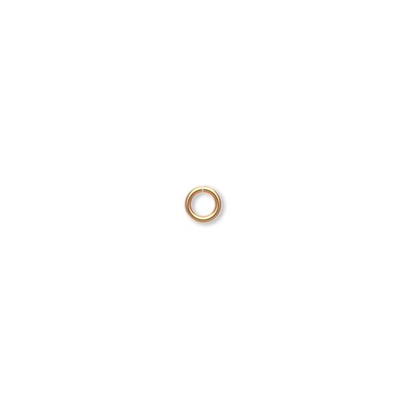 Jump ring, gold-plated brass, 4mm round, 2.4mm inside diameter, 20 gauge. Sold per pkg of 1,000. image number 0