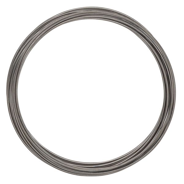 Memory wire, gunmetal-plated high carbon steel, 1-3/4 inch bracelet, 0.7mm thick. Sold per pkg of 12 loops. image number 0