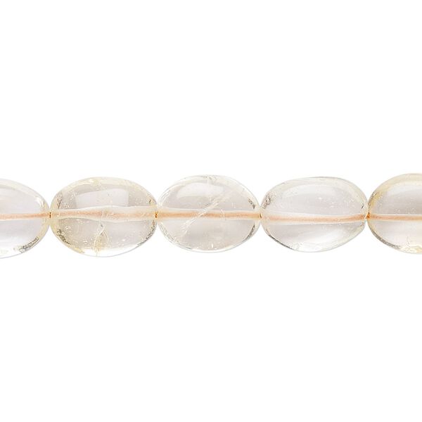 Citrine 1pkg1, hand-cut puffed oval bead 7 inch 10x8mm-13x9mm image number 0