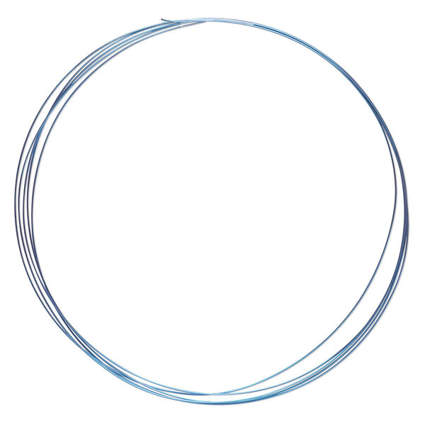Wire, anodized niobium, teal, half-hard, round, 24 gauge. Sold pkg of 5 feet. image number 0