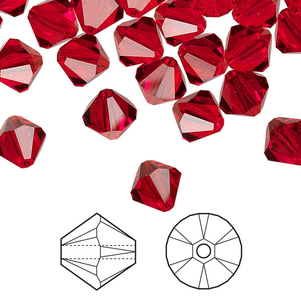 Bead 72pk light Siam, Crystal Passions® 8mm bicone 5328 image number 0