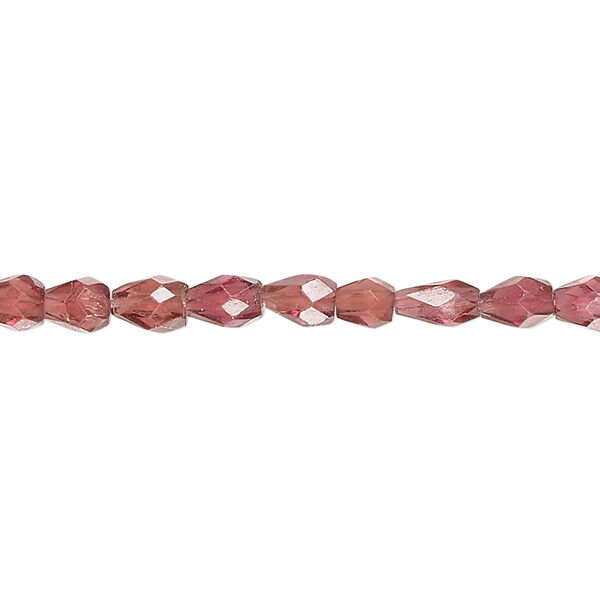 Garnet 1pkg1, hand-cut faceted teardrop bead natural 14 inch 4x3mm-8x4mm image number 0