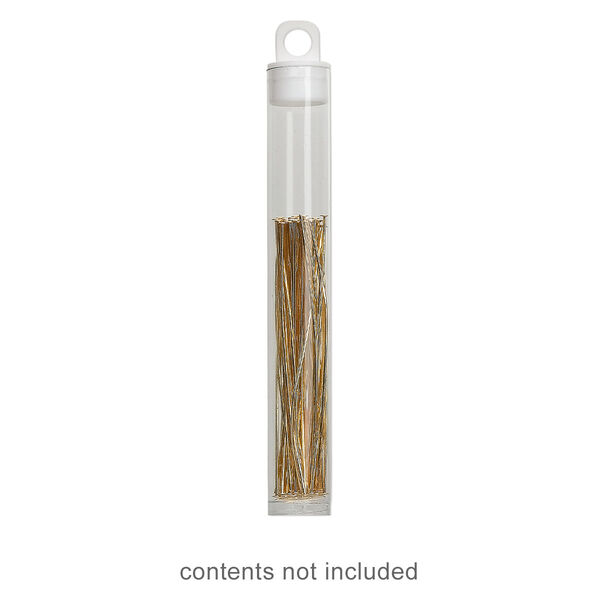 Vial, plastic, clear and white, 4 x 9/16 inch cylinder with hang tab. Sold per pkg of 100. image number 0