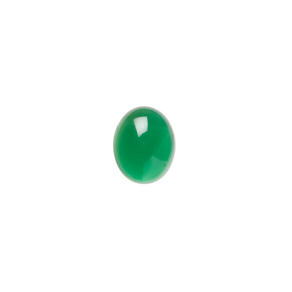 Green agate 1pkg10, calibrated oval cab 10x8mm image number 0
