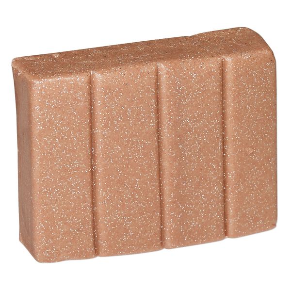 Polymer clay, Sculpey® PREMO, rose gold glitter. Sold per 2-ounce bar. image number 0
