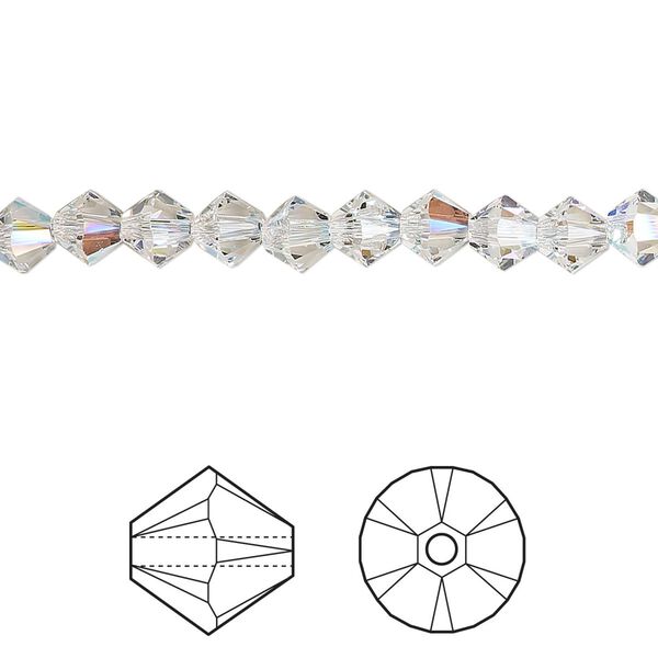 Bead 24pk crystal shimmer, Crystal Passions® 5mm bicone 5328 image number 0