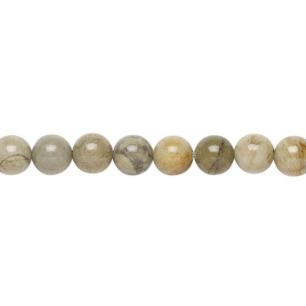 Silver mist jasper 1pkg1, round bead natural 15.5-16 inch 6mm image number 0