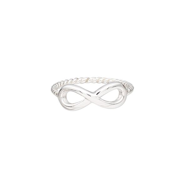 Ring, sterling silver, 7mm wide with infinity design and twisted band, size 9. Sold individually. image number 0
