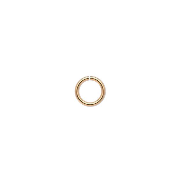Jump ring, 14Kt gold-filled, 7.5mm round, 5.2mm inside diameter, 18 gauge. Sold per pkg of 20. image number 0