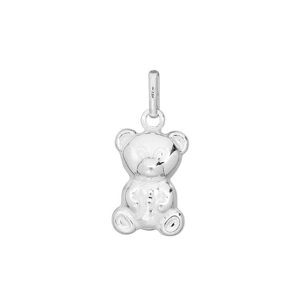 Charm, sterling silver, 15x10mm teddy bear. Sold individually. image number 0