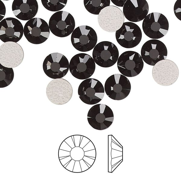 Flat back 288pk jet foil back, Preciosa MAXIMA Czech crystal hotfix rhinestone 6.3-6.5mm chaton rose round SS30 image number 0