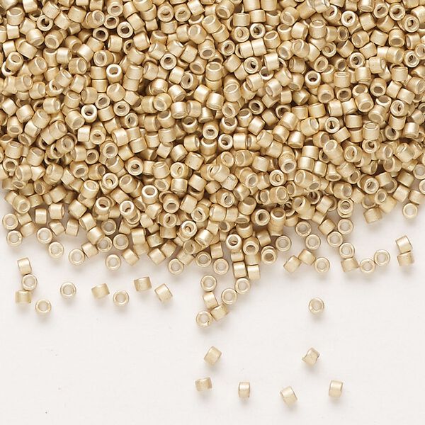 Seed bead, Delica®, glass, pkg/7.5g, #11 round, opaque semi-matte galvanized mead (DB-1153). image number 0