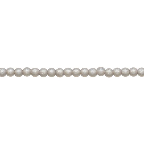 Bead, glass, translucent matte grey AB, 2.5mm round. Sold per 15-1/2 to 16-inch strand. image number 0