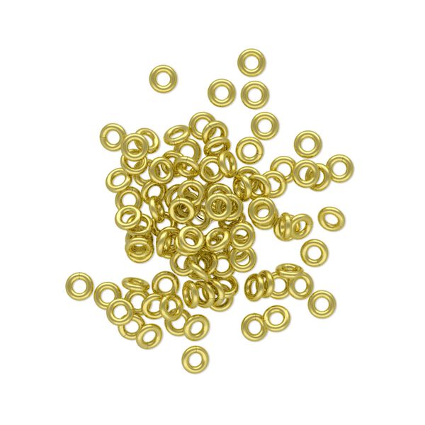 Jump ring, brass, 3mm round, 1.5mm inside diameter, 20 gauge. Sold per pkg of 100. image number 0