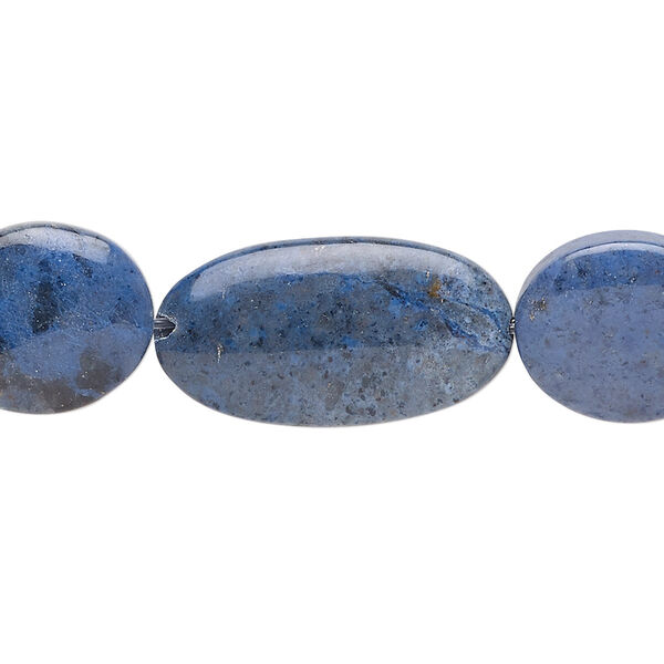 Bead mix, sunset dumortierite (natural), 16x13.5mm / 19x13.5mm / 25x13mm flat oval, B grade, Mohs hardness 6-1/2 to 7. Sold per 8-inch strand, approximately 10 beads. image number 0