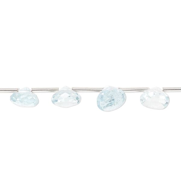 Sky blue topaz 1pkg19, hand-cut top-drilled micro-faceted teardrop bead 6x5mm-7x6mm image number 0