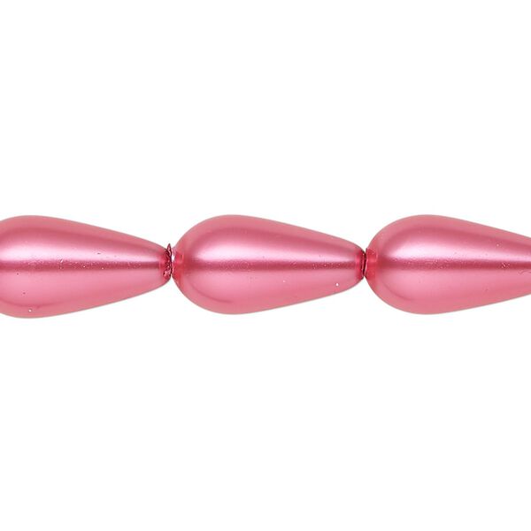 Pearl 1pk pink, Celestial Crystal® 15x8mm teardrop 15.5-16 inch image number 0