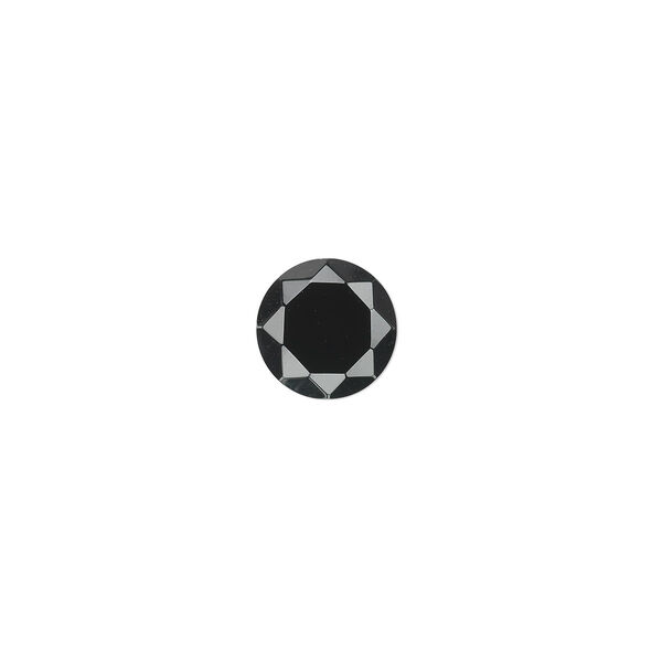 Black onyx 1pkg1, calibrated faceted round cab 8mm image number 0